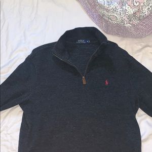 Polo Ralph Lauren Dark Grey Quarter Zip Sweater M